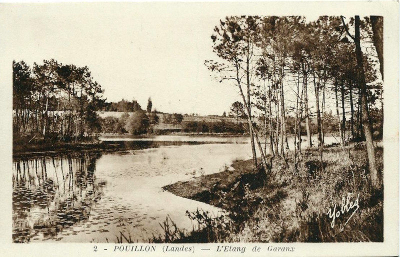Carte postale ancienne Pouillon (Landes) - Etang 1b