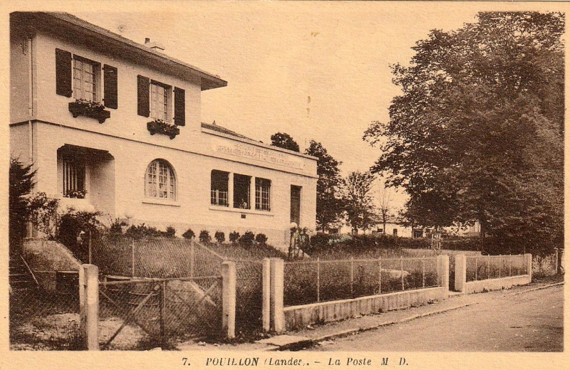 Carte postale ancienne Pouillon (Landes) - La Poste