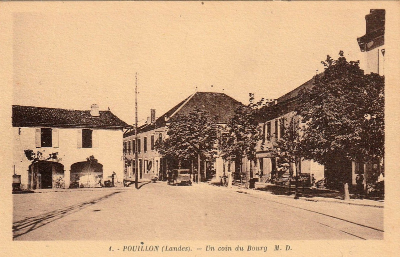 Carte postale ancienne Pouillon (Landes) - Bourg 2