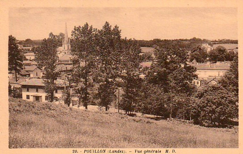 Carte postale ancienne Pouillon (Landes) - vue générale 1
