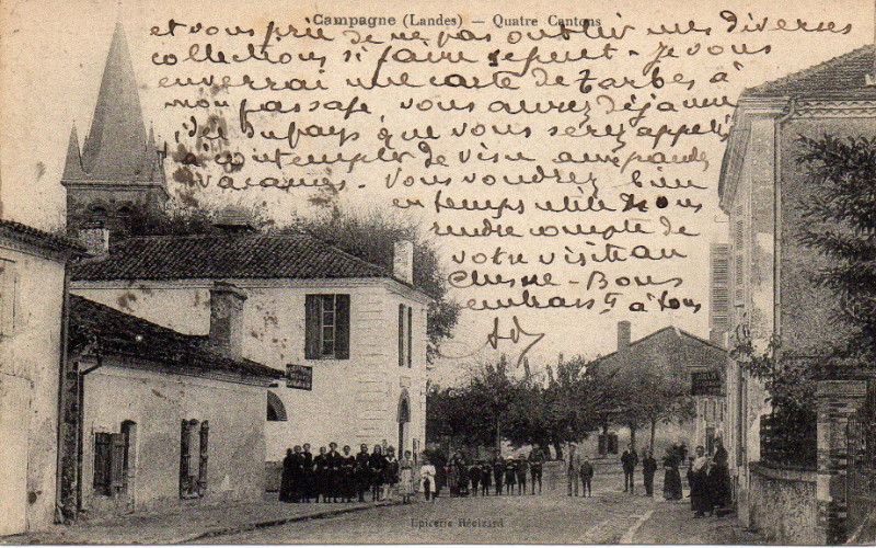 Carte postale ancienne Campagne (Landes) - Quatre cantons