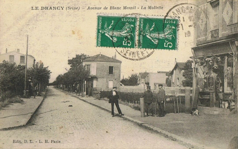 Carte postale ancienne Drancy.Avenue du Blanc-Mesnil.La Mollette