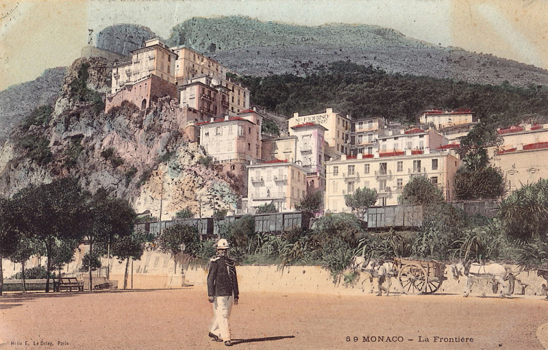 Carte postale ancienne Eld 59 - Monaco - La Frontière