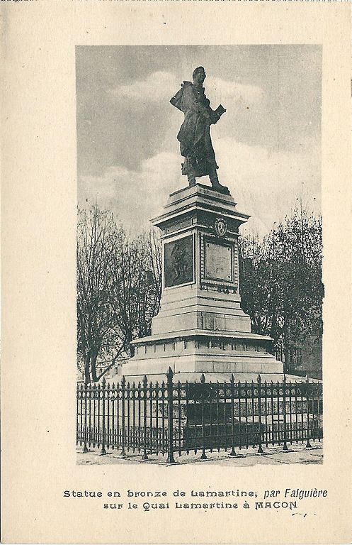 Carte postale ancienne Souvenirs de Lamartine-statue de Macon-01