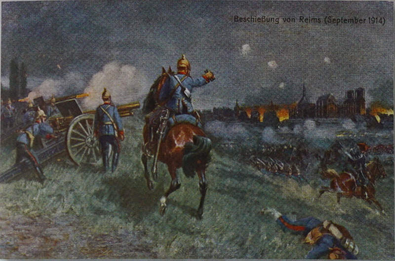 Carte postale ancienne Attaque sur reims sept 14 5312