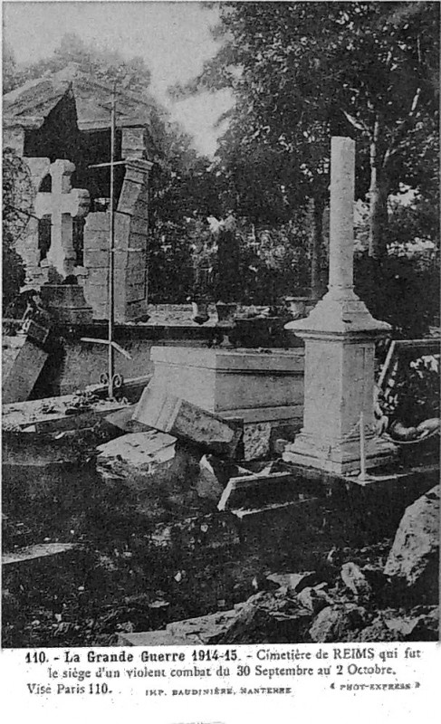 Carte postale ancienne Cimetière laon Reims 52721