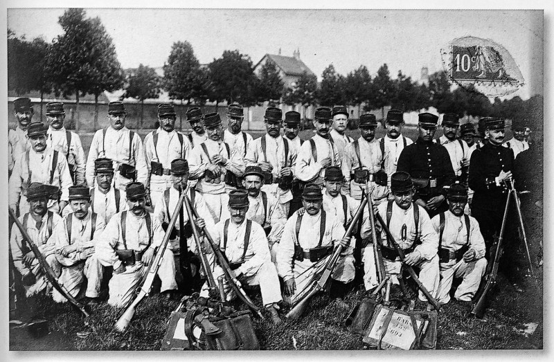 Carte postale ancienne 1914 terrain de manoeuvre du 132e ri 5070