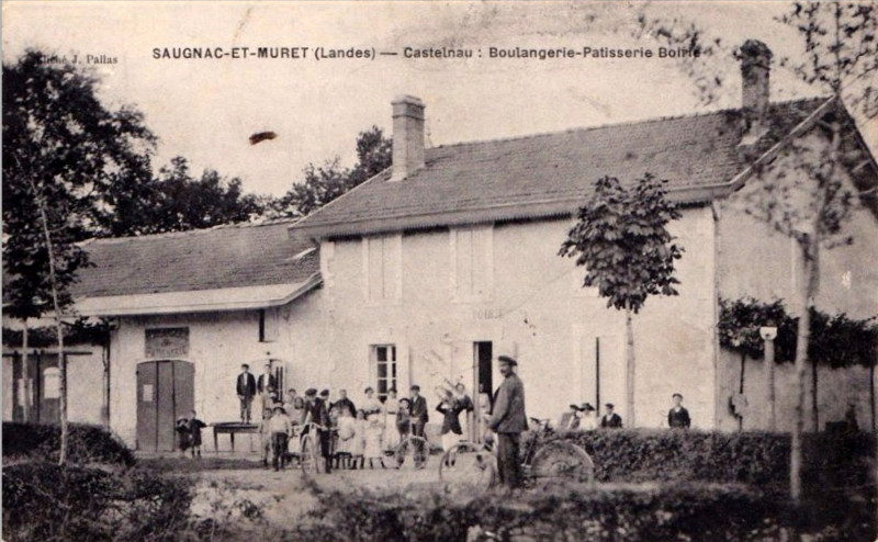 Carte postale ancienne Saugnac-et-Muret (Landes) - Castelnau - boulangerie