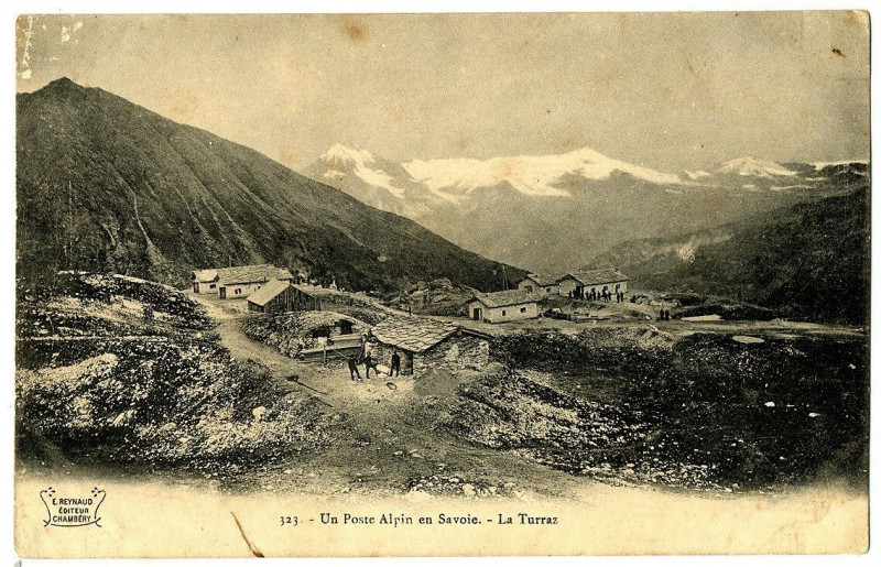 Carte postale ancienne Savoie Un Poste Alpin La Turraz