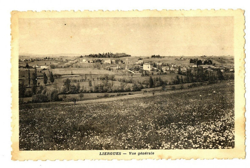 Carte postale ancienne Rhône Liergues Vue générale