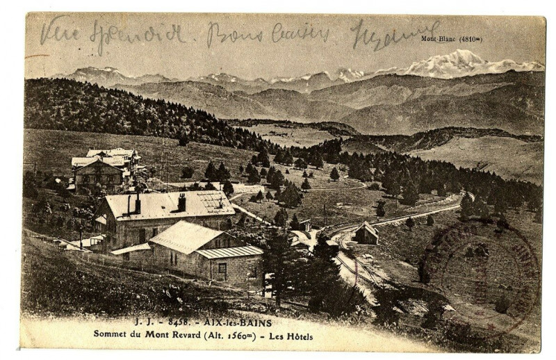 Carte postale ancienne Savoie Aix-les-Bains Sommet du Mt-Revard Les Hôtels à Aix-les-Bains