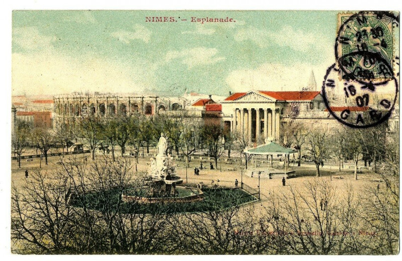 Carte postale ancienne Gard Nîmes Esplanade à Nîmes