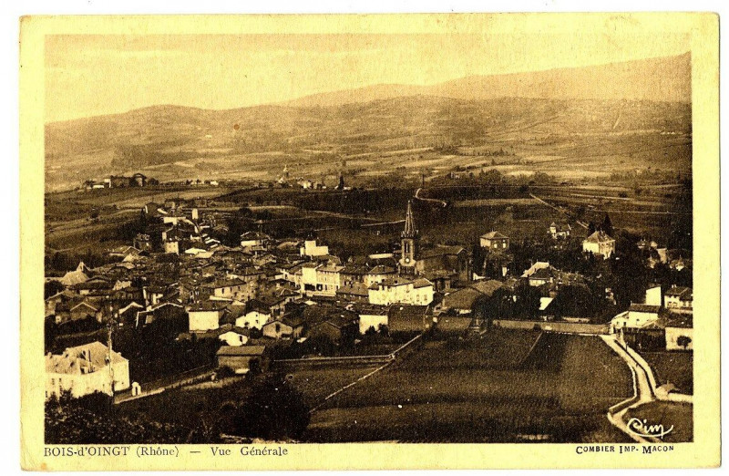 Carte postale ancienne Rhône Bois d'Oingt Vue générale