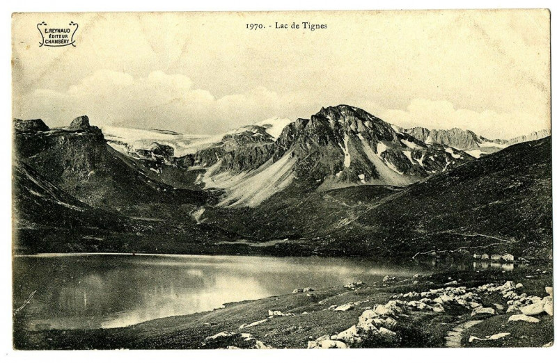 Carte postale ancienne Savoie Lac de Tignes à Tignes