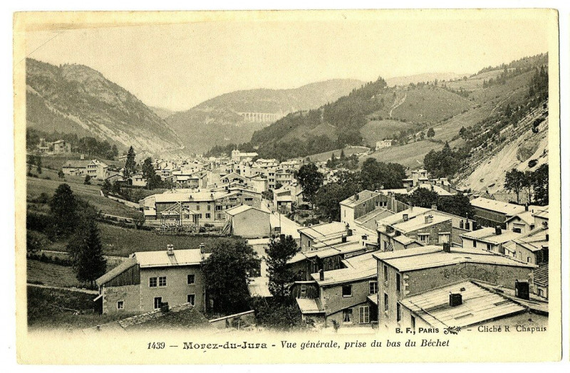Carte postale ancienne Jura Morez Vue générale prise du bas du Béchet