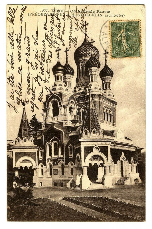 Carte postale ancienne Alpes-Maritimes Nice Cathédrale Russe à Nice