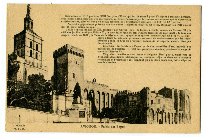 Carte postale ancienne Vaucluse Avignon Palais des Papes à Avignon