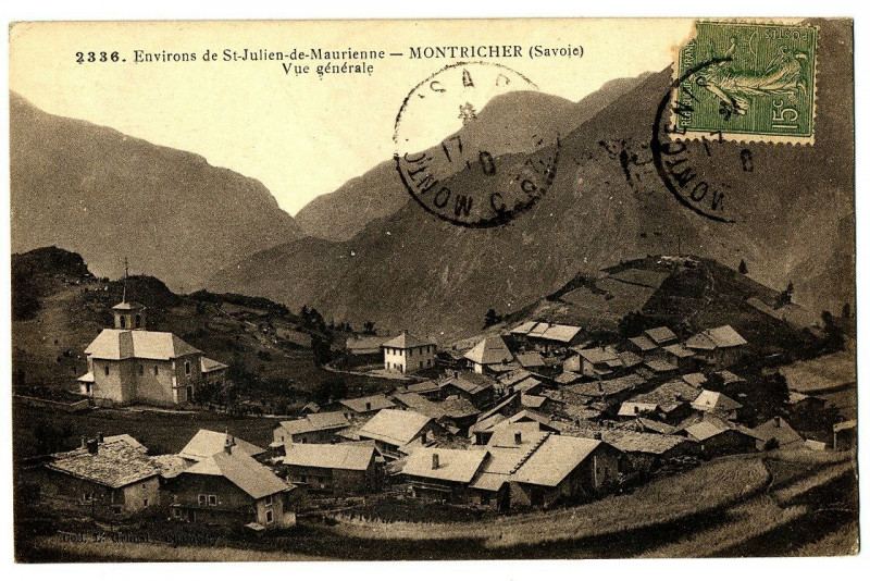 Carte postale ancienne Savoie Montricher Vue Générale