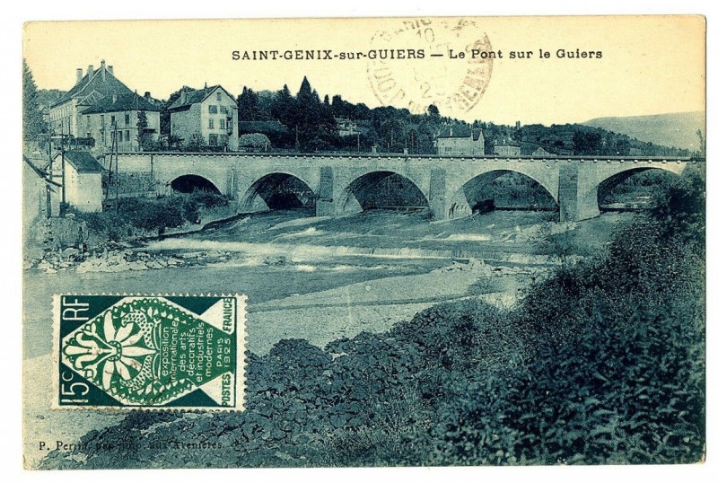 Carte postale ancienne Savoie Saint-Genix-sur-Guiers Le Pont sur le Guiers