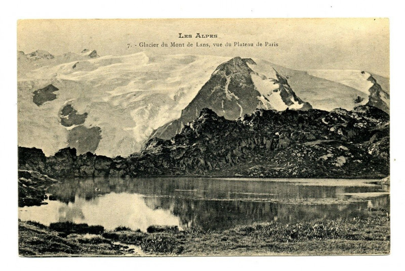 Carte postale ancienne Hautes-Alpes Oisans Glaciers du Mont-de-Lans vue du Plateau d'Emparis