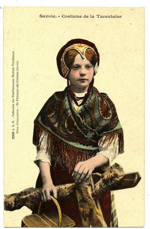 Carte postale ancienne Savoie Costume Folklore Tarentaise Publicitaire