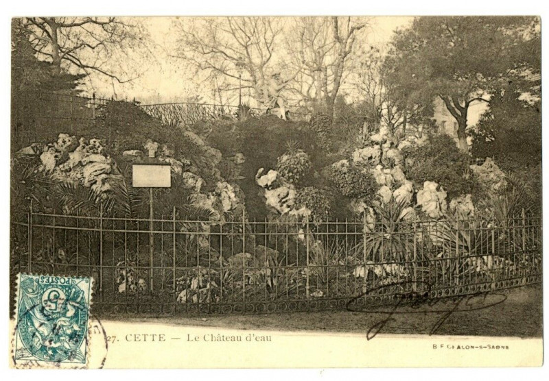 Carte postale ancienne Herault Sète Le Château d' Eau à Sète