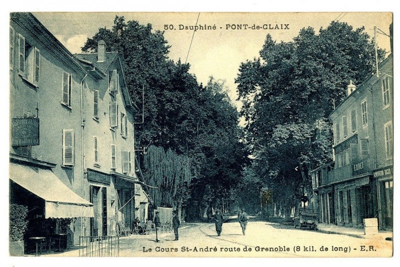 Carte postale ancienne Le Cours Saint-André route de Grenoble au Pont-de-Claix