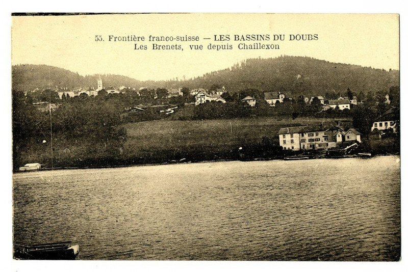 Carte postale ancienne Doubs Frontière Franco-Suisse Les Bassins du Doubs Les Brenets à Doubs