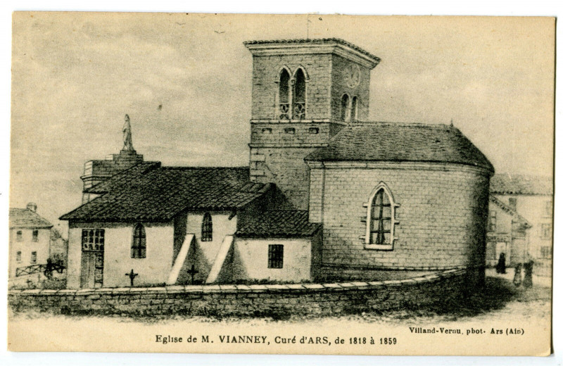 Carte postale ancienne Ain Ars Egllise de M. Vianney Curé d'Ars Illustration