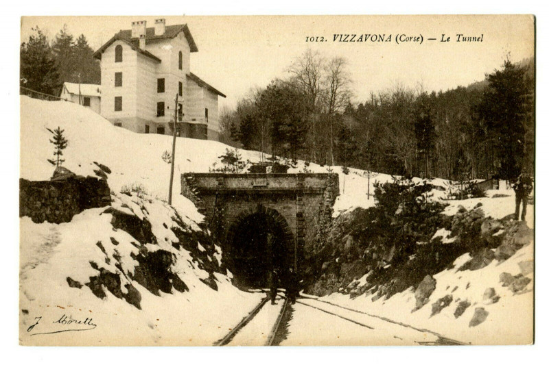 Carte postale ancienne Corse Vizzavona Le tunnel