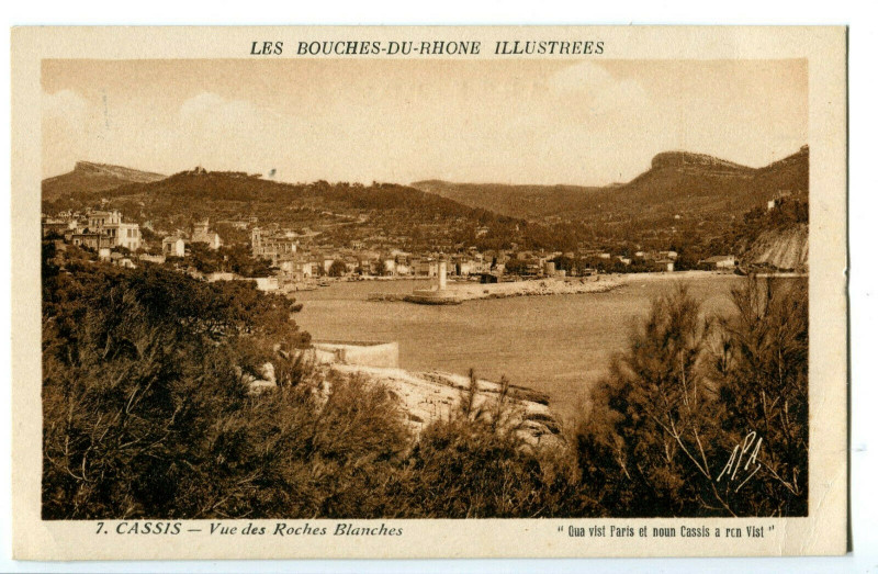 Carte postale ancienne Bouche-du-Rhône Cassis Vue des Roches Blanches à Cassis