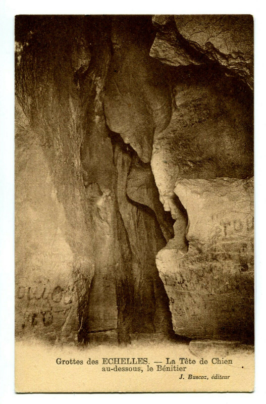 Carte postale ancienne Savoie Grotte des Echelles La tête de Chien