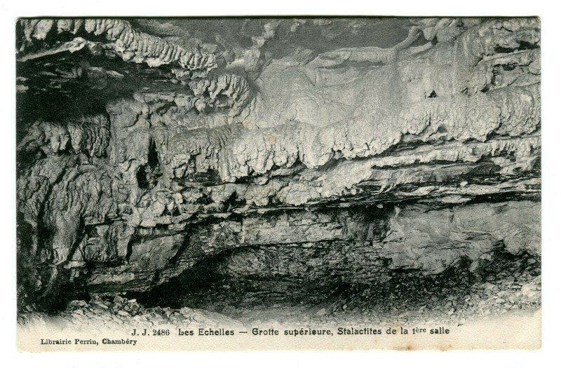 Carte postale ancienne Savoie Grotte des Echelles Stalactites de la 1ère salle