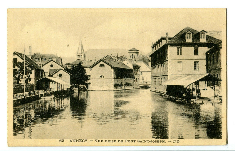Carte postale ancienne Haute-Savoie Annecy Vue prise du Pont Saint-Joseph à Annecy