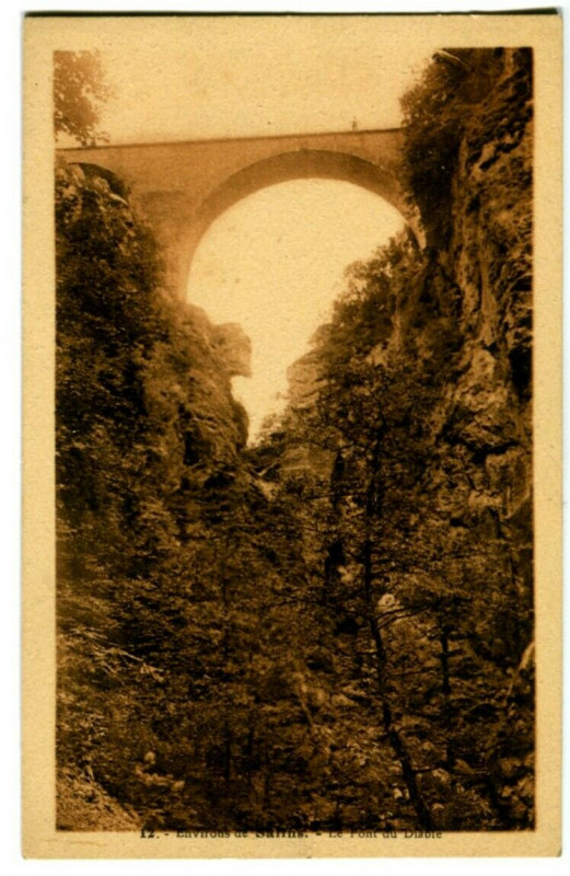 Carte postale ancienne Jura Environs de Salins Le Pont du Diable
