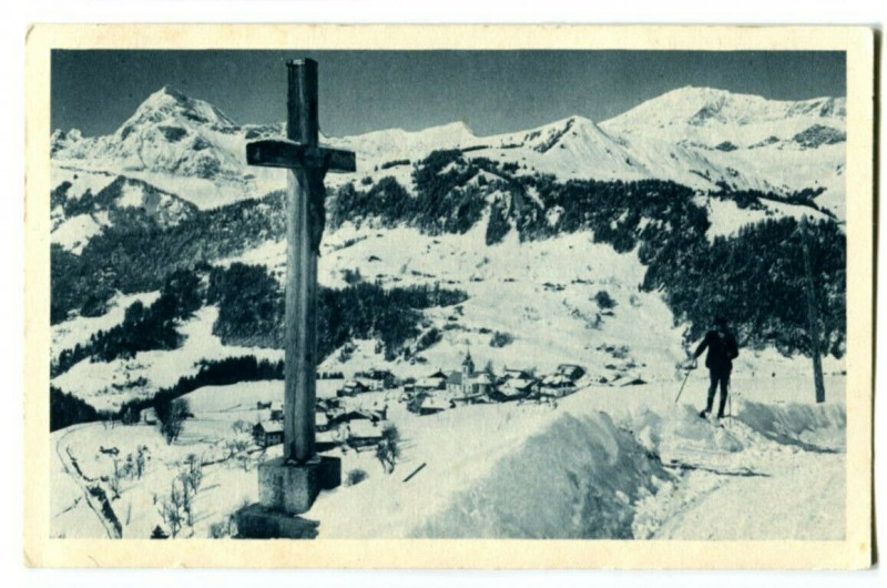 Carte postale ancienne Savoie Notre-Dame de Bellecombe Chaine du Charvin à Notre-Dame-de-Bellecombe