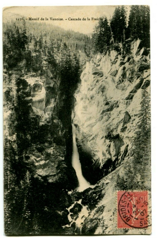 Carte postale ancienne Savoie Massif de la Vanoise Cascade de la Fraîche