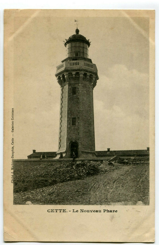 Carte postale ancienne Herault Sète Cette Le Nouveau Phare animé à Sète