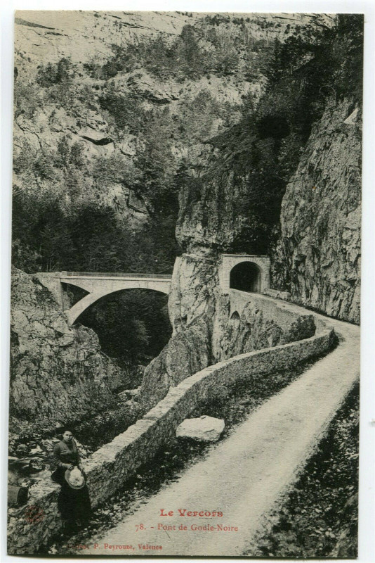Carte postale ancienne Isère Vercors Pont de Goule-Noire