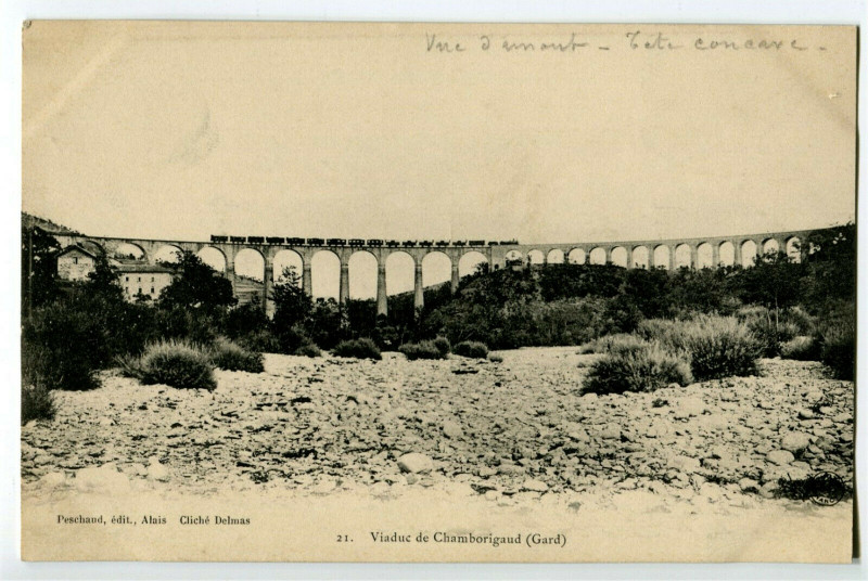 Carte postale ancienne Gard Chamborigaud Viaduc à Chamborigaud