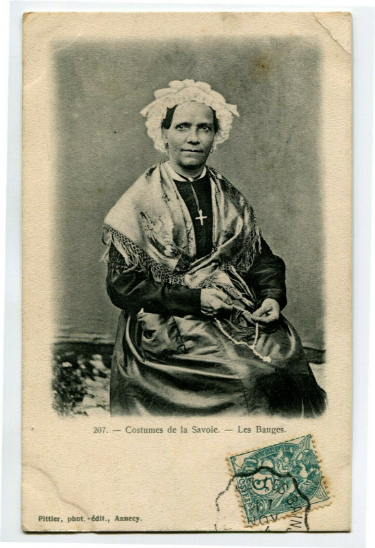 Carte postale ancienne Savoie Bauges Costumes de la Savoie Les Bauges