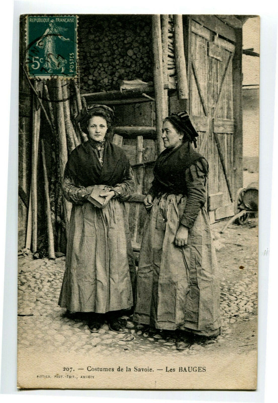 Carte postale ancienne Savoie Bauges Costumes de la Savoie Les Bauges
