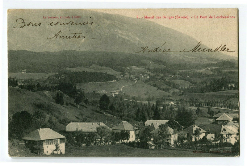 Carte postale ancienne Savoie Bauges Le Pont de Lescheraines à Lescheraines