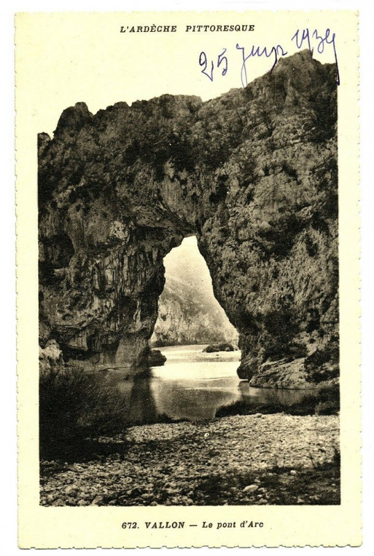 Carte postale ancienne Ardèche Vallon Le Pont-d'Arc