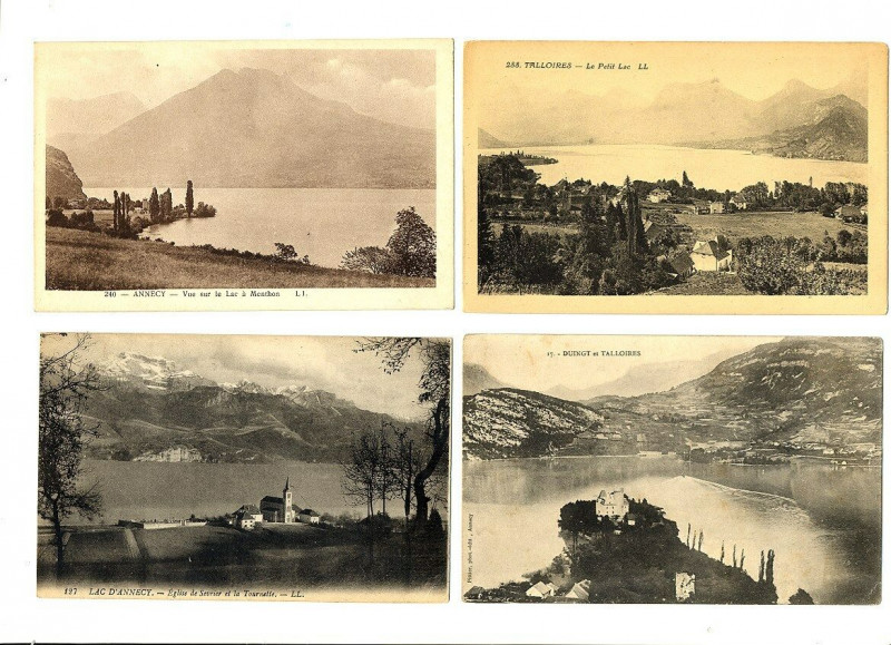 Carte postale ancienne Haute-Savoie lac d'Annecy Lot de 4 cartes à Annecy