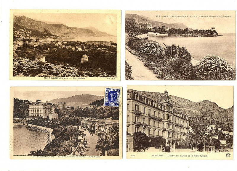 Carte postale ancienne Alpes-Maritimes lot de 4 cartes