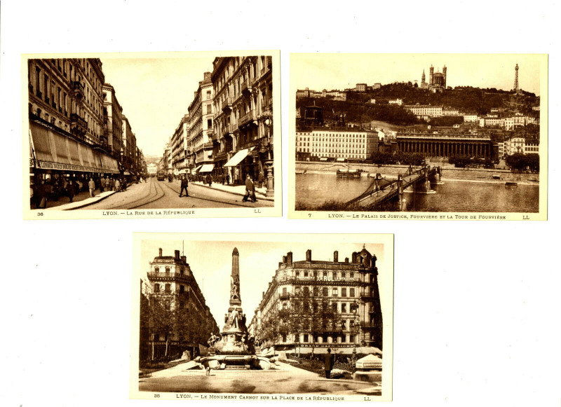 Carte postale ancienne Rhône Lyon lot de 3 Cpa à Lyon