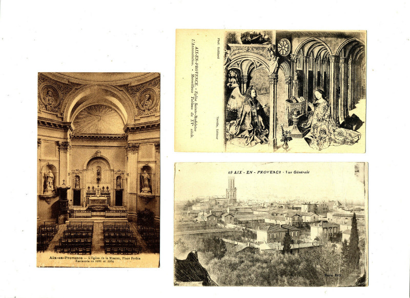 Carte postale ancienne Bouches du Rhône Aix-en-Provence lot de 3 Cpa à Aix-en-Provence