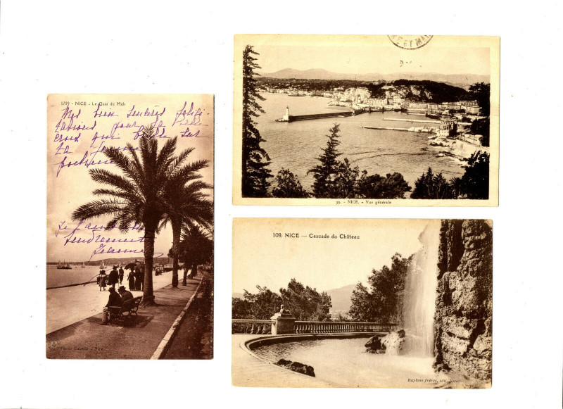 Carte postale ancienne Alpes-Maritimes Nice lot de 3 Cpa à Nice