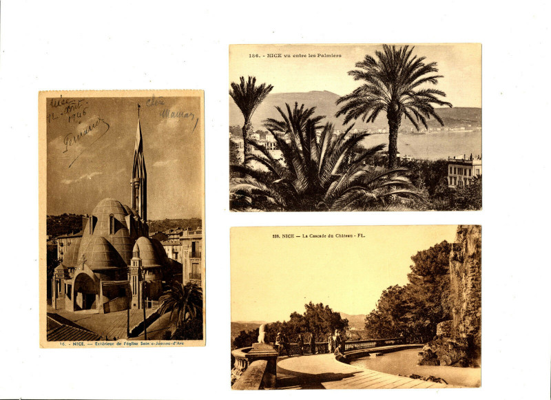 Carte postale ancienne Alpes-Maritimes Nice lot de 3 Cpa à Nice